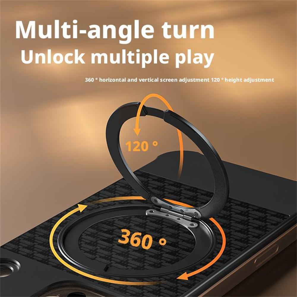 Dla iPhone 15 Pro Max Magnetyczne etui Bezramkowe Teksturowane PU+Metalowa podpórka Pokrowiec na telefon