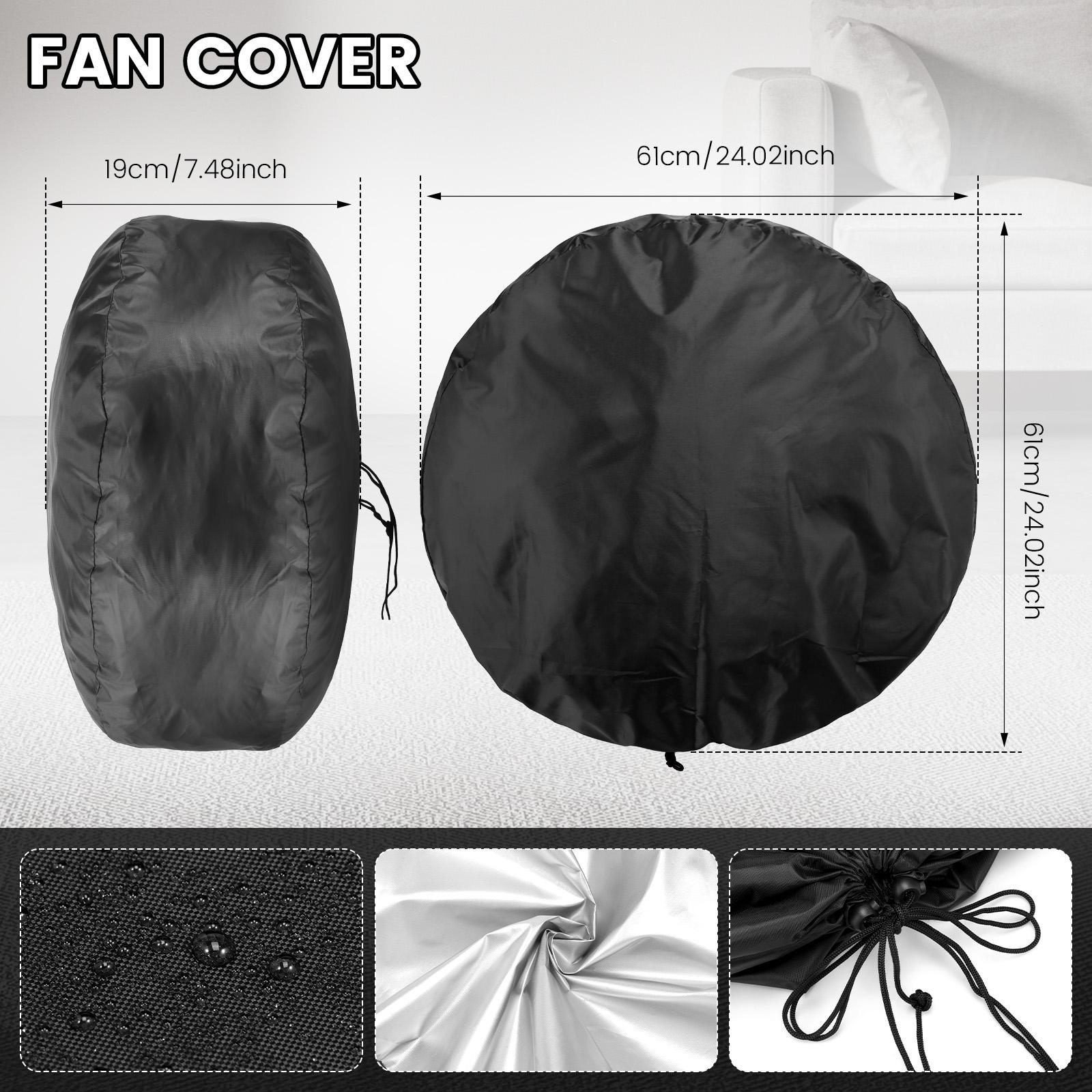 

2Pcs Foldable Industrial Electric Fan Cover Waterproof and Dustproof Outdoor Cover Oxford Cloth Fan Protection Cover for Factory 2pcs