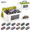 30 - 50 Stück Mini-Legierungsauto-Modellset mit Aufbewahrungsbox Druckguss-Rückzieh-Fahrzeugspielzeug für Jungen, Geschenk für Weihnachten, Geburtstagsgeschenk