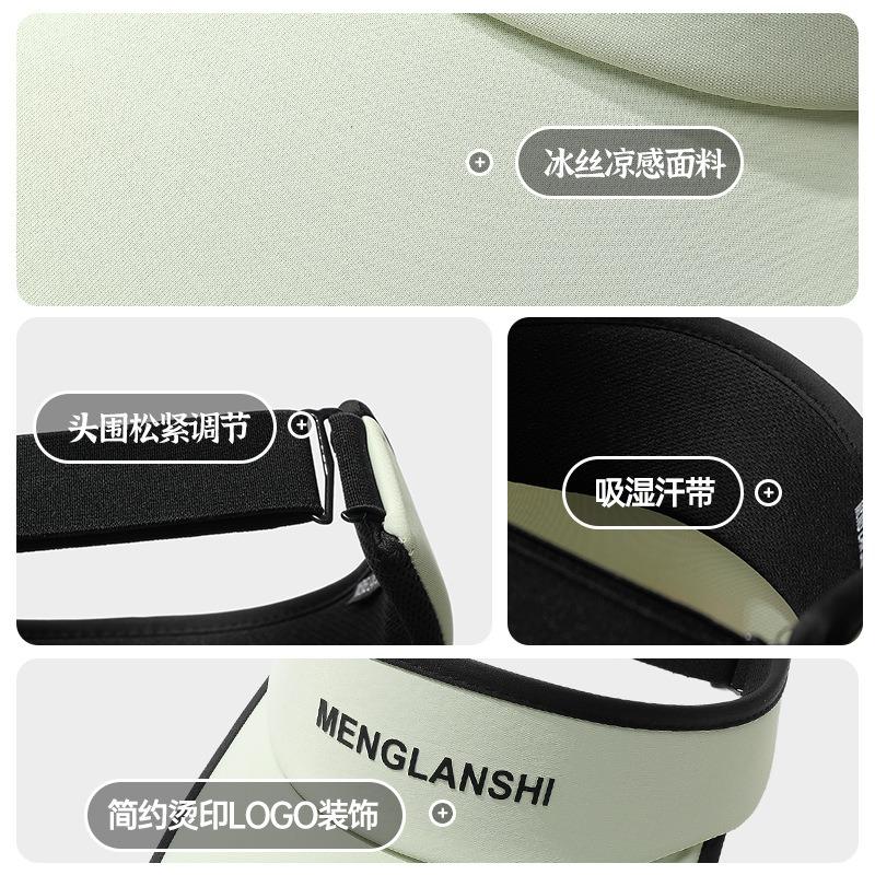 Summer New Letter Duck Tongue Empty Top Hat UV Protection Outdoor Sports Topless Ice Silk Sunshade Sun Protection Hat