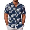 Men S Short Sleeve Tropical Print Hawaiian Casual Shirt