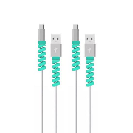 Universal Silicone Spiral Cable Cord Protector USB Charge Saver Cover for iPhone