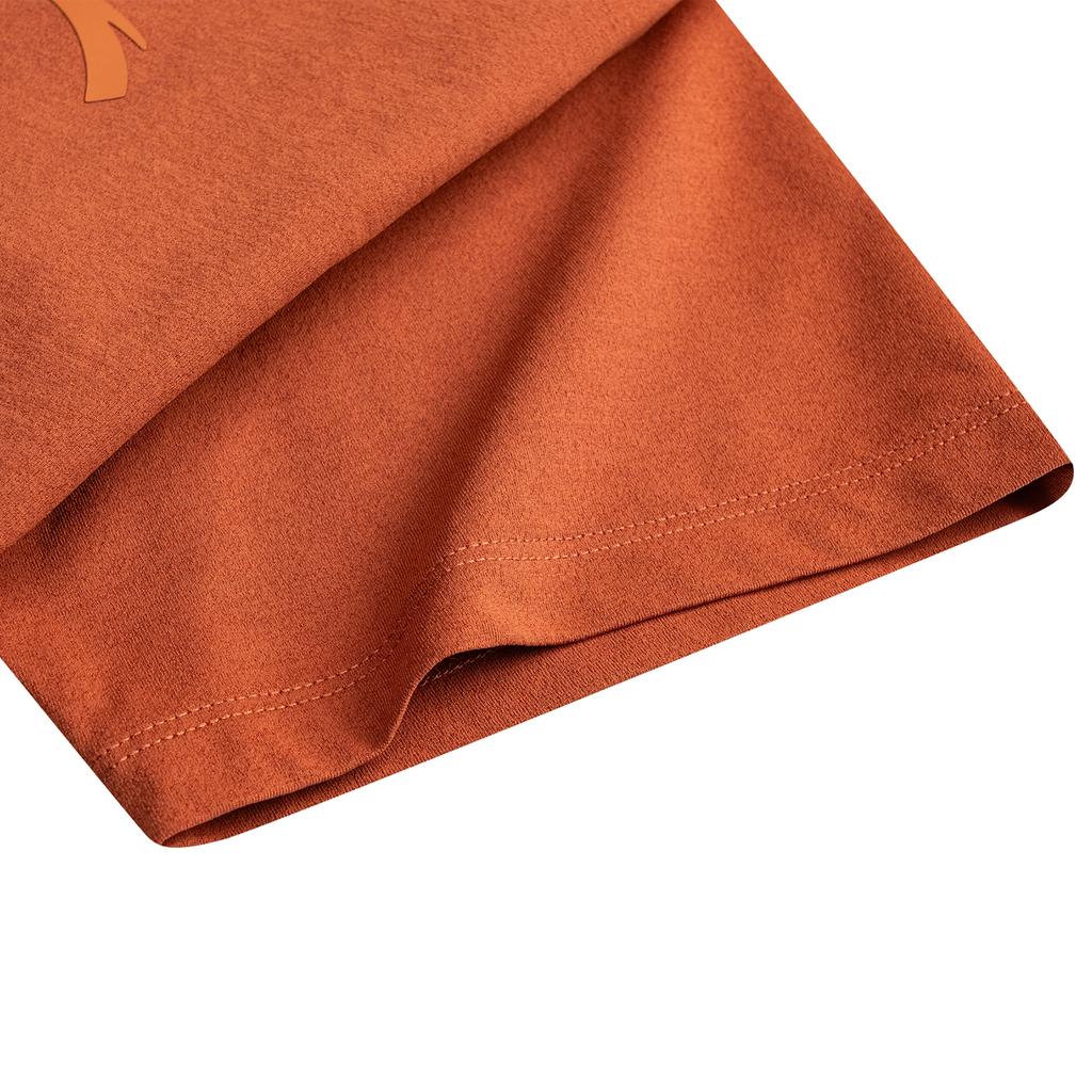 Anta Training Short Sleeve Knit Shirt Summer Sports T-Shirt Men tops Tea-Brown Orange 952627106-3