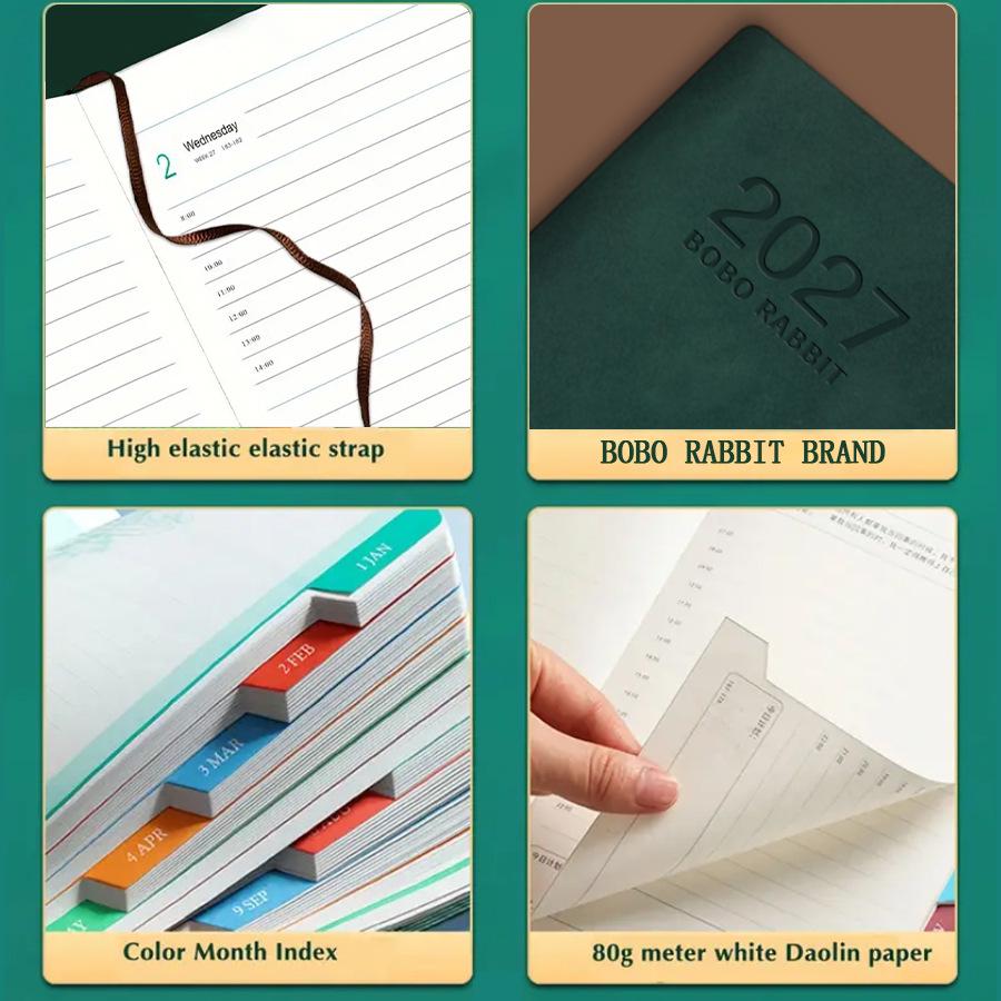 A5 2027 English Schedule Book: Elegant Daily Planner & Self-Discipline Notebook