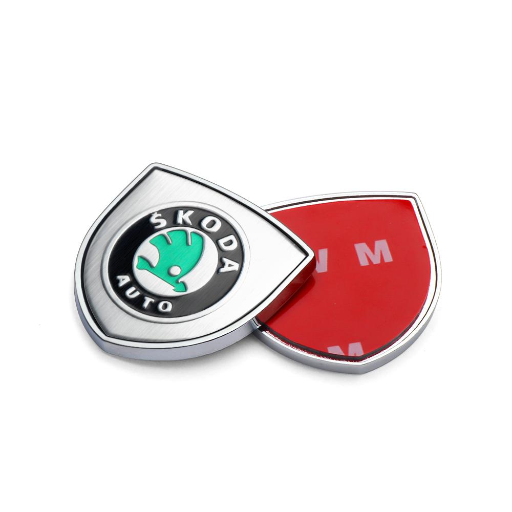 Car Styling 3D Meta Auto Door Shield Emblem Car Body Badge Sticker for Skoda Octavia MK2 MK1 2 3 A5 A7 A8 Fabia Karoq Superb Rapid Kamiq