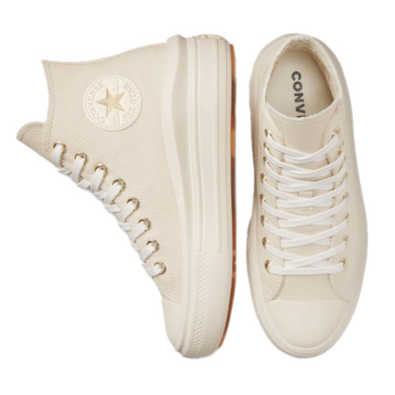 Converse Chuck Taylor All Star Move Platform Simple and Versatile High Top Espadrilles Women's Beige