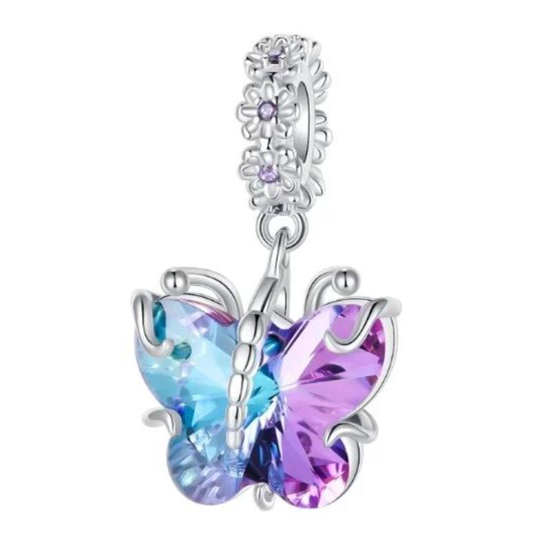 Charms Exquisite 925 Silver Butterfly Pendant Dragonfly Flowers Bead for Women Necklace DIY Bracelet Fine Jewellery Gift