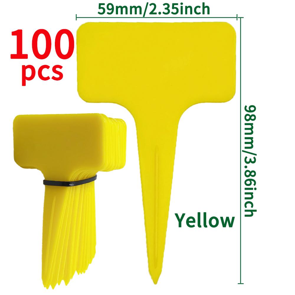 100 Pcs Red Plant labels,Plastic Plant T-Type Tags Nursery Garden Labels