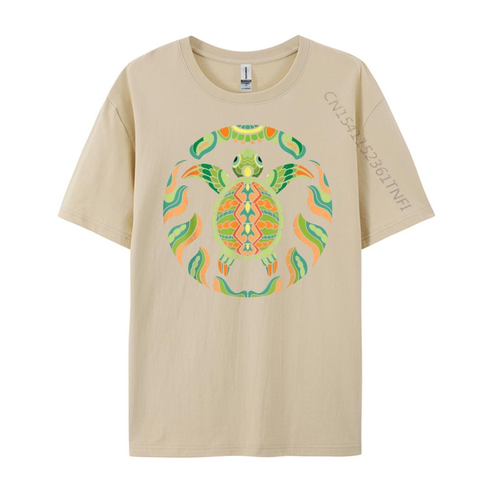 Ethnic Blue Turtle Hawaiian Tribal Animal Sea Beach Mens Shirts Graphic Tee White T Shirt Men's Clothing
