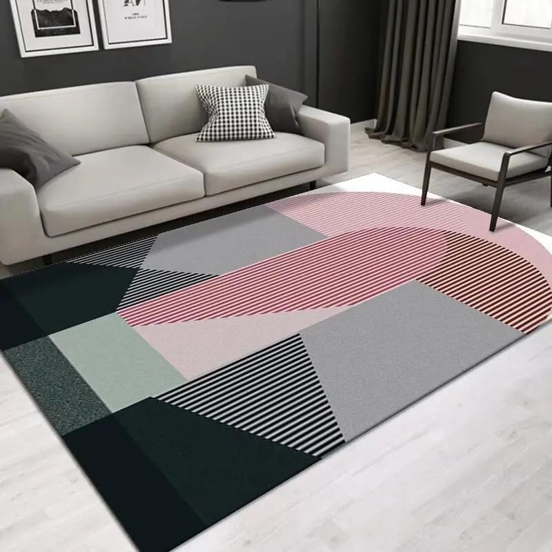 Nordic Luxury Style Abstract Carpets for Living Room Plush Soft Washable Large Area Rug Antiskid Lounge Room Decoration Home Mat