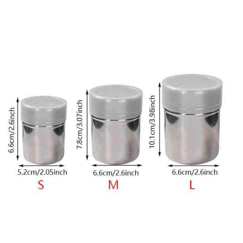 Stainless Steel Fine Mesh Shake Bottle with Dustproof Lid Powder Spreading Tank  Kitchen Supplies