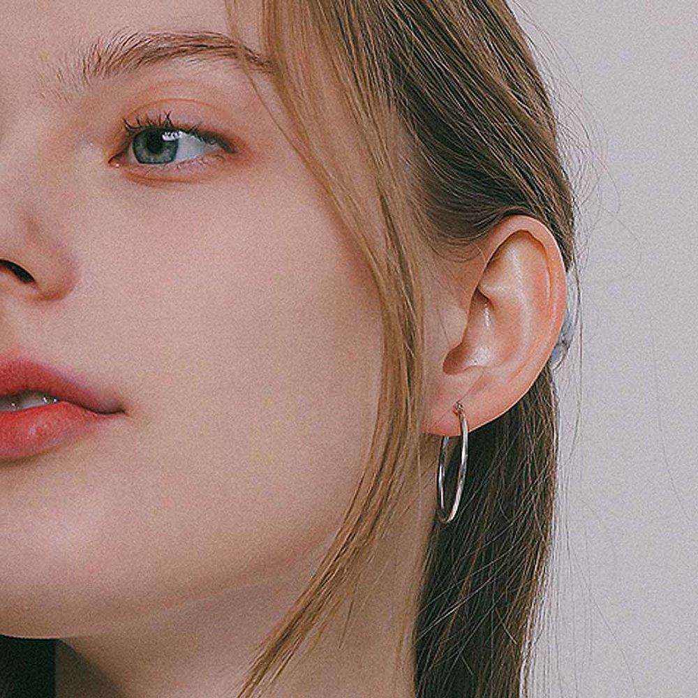 J.Lauren Silver Click Hoop Earrings M03887