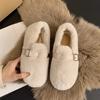 Belt buckle Mao Mao shoes women's new versatile and comfortable one-pedal flat-soled Doudou cotton shoes