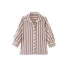 Womens Striped Shirt Turn-down Collar Adjustable Sleeve Length Casual Long Blouse