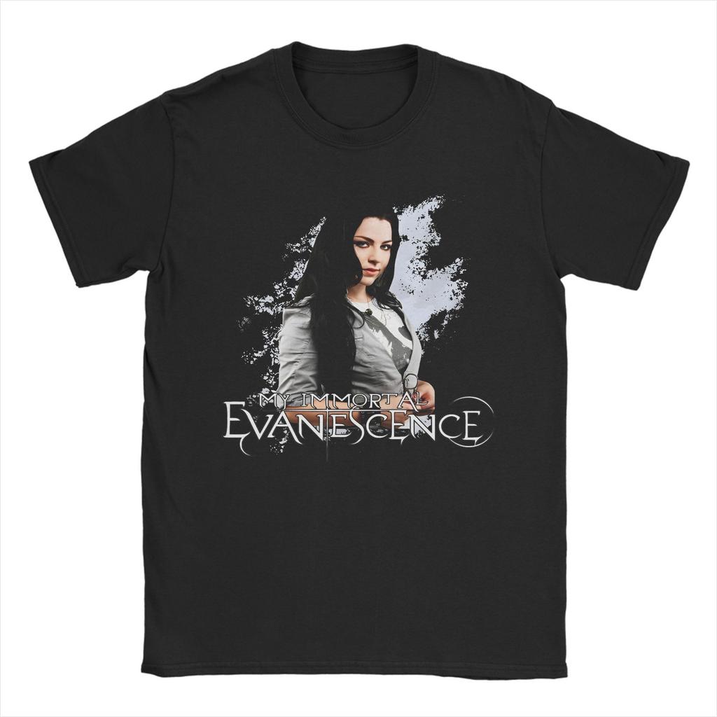 Ästhetische Evanescence Rockband langsames T-Shirt Herren Rundhals Kurzarm Kleidung Baumwolle Sommer Oberteil T-Shirt