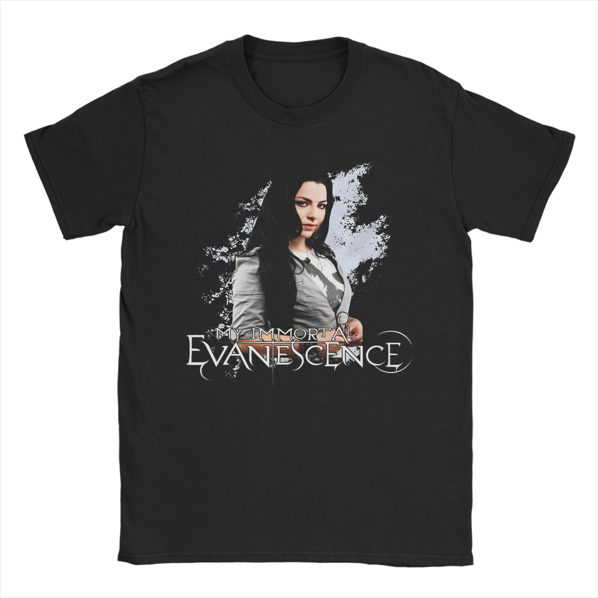 Evanescence  Music  T Shirt Men Women s 100% Cotton Humorous T-Shirt Round Neck  Tee Shirt Short Sleeve Clothing Printing 4XL