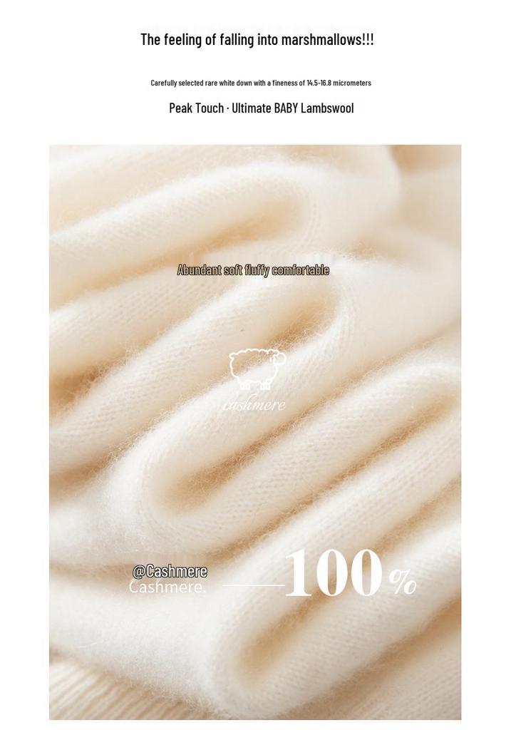 Autumn Winter Pure Cashmere Women's Hooded Loose Knit Sweater Pullover