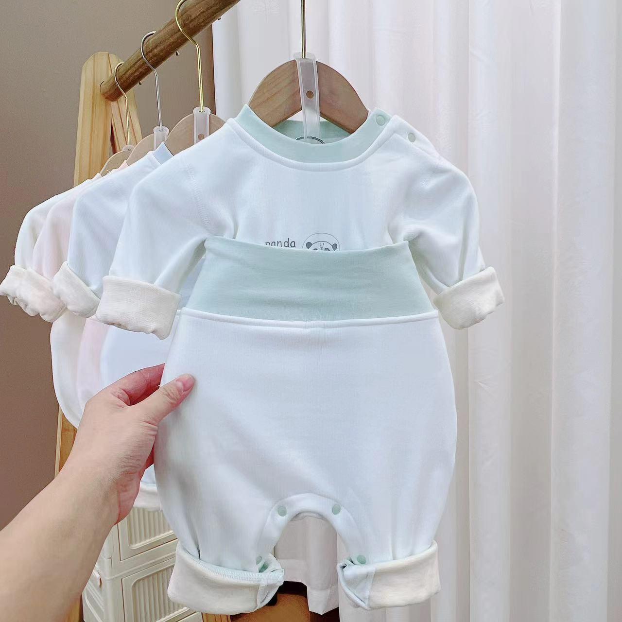 

Infant Cartoon Puppy Silk Warm Set with High-Waisted Pants & Shoulder Openings 80 cm зелёный