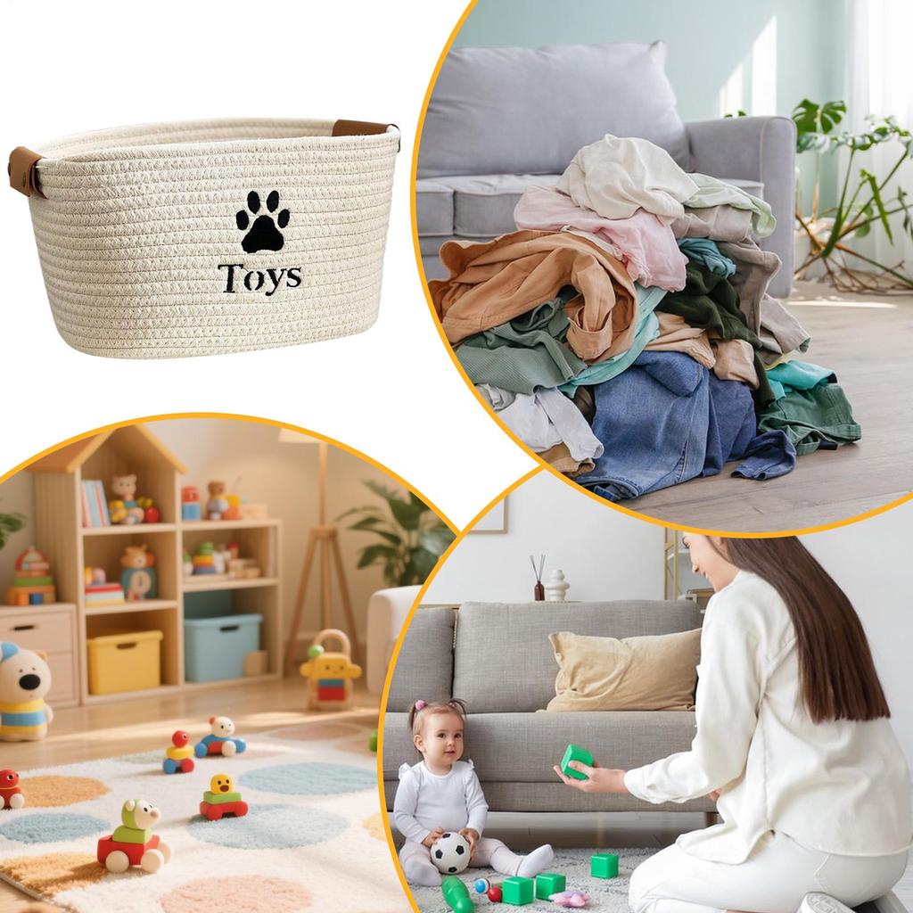 Storage baskets Woven Basket Woven Storage Basket Cube Decorative Box woven rope baskets for Nursery Living Room Clothes