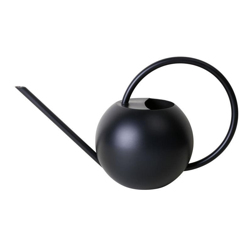 

Retro European Style Long-Nozzle Watering Can - Black & White Stainless Steel Hand-Held Pot for Succulents and Green Plants.