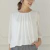 Elegant plissert bluse avslappet ensfarget chiffonskjorte dametopper vår sommer trekvart erme klær Blusa Mujer 25899