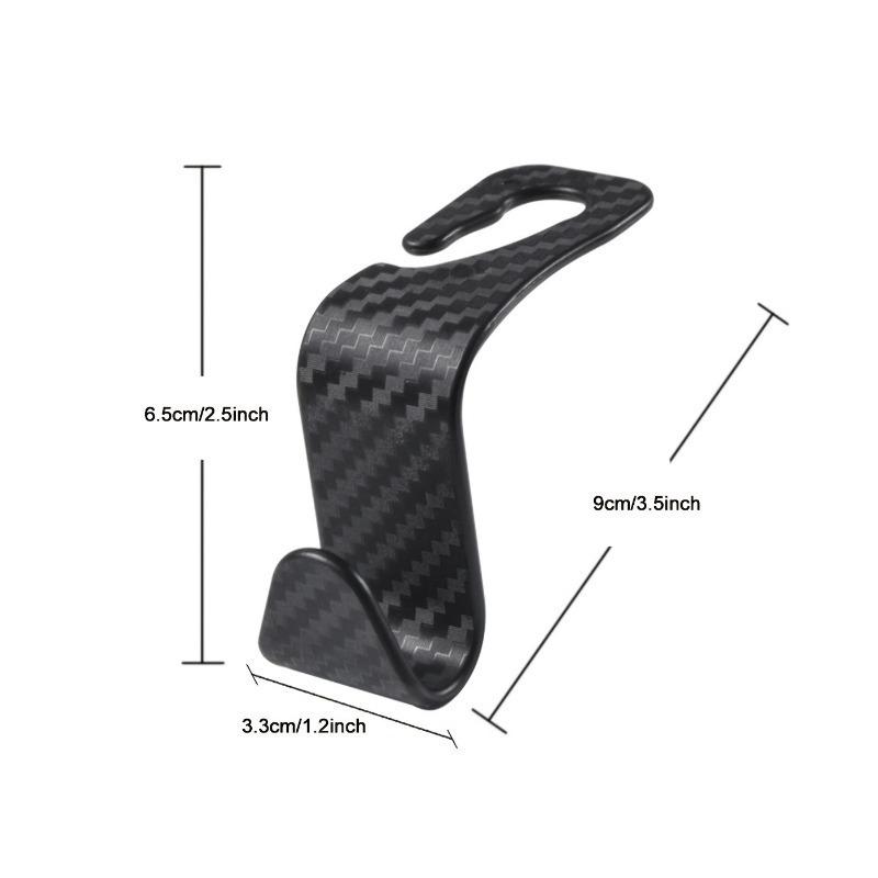 2/4pcs Car Seat Hook, Save Space, Durable Car Carbon Fiber Hook, Hidden Seat Back Hook, For Hang Heavy Objects, Sundries, Bags 3.5in Car Accessories