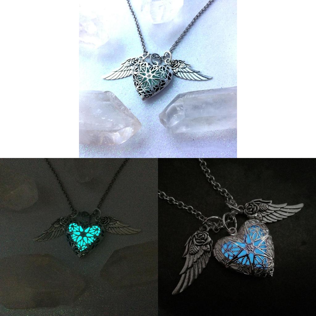 Heartshaped Jewelry Necklace With Rose Wings And Alloy Pendant For Women