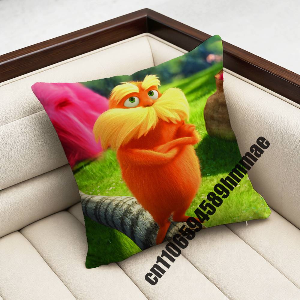 For L-Lorax Onceler Once Ler Throw Pillow Case Sham 45X45Cm 40X40Cm Square Car Pillowcase Pad Cushion Cover