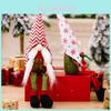 Adorable Snowflake Striped Hat Rudolph Doll With Gift Box Legs For Christmas Decor