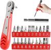 22 in 1 Mini Screwdriver Set 1/4 Right Angled Ratchet Screwdriver with Phillips Slotted Torx Magnetic Bits for Small Space