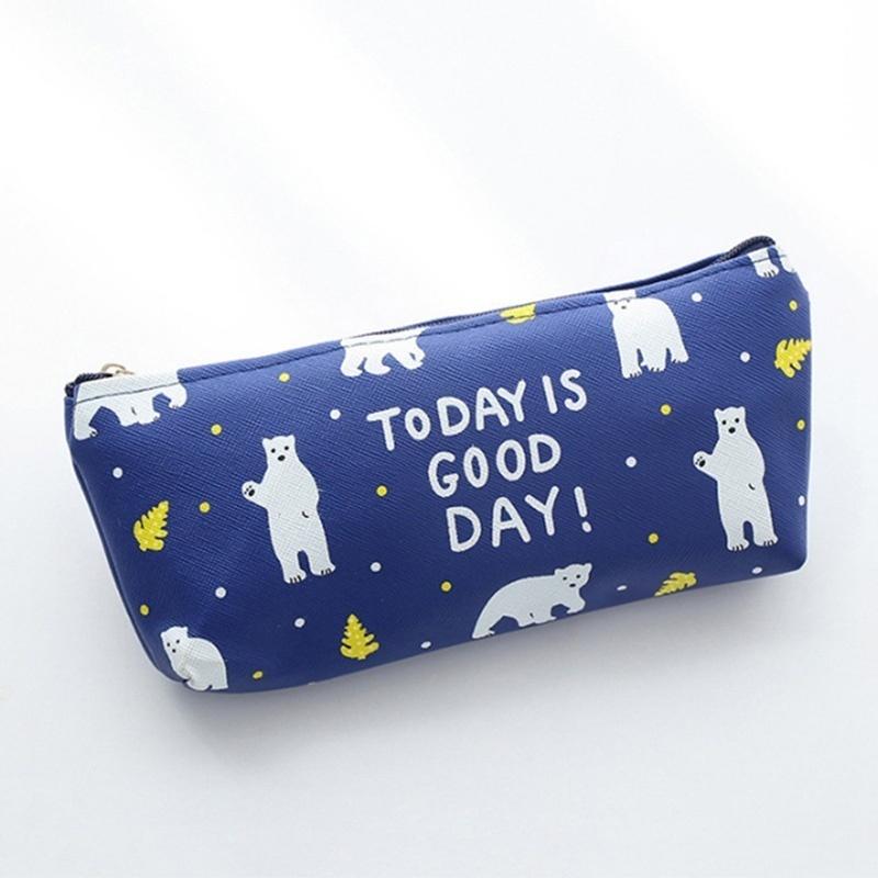 Cute Cartoon Animal Canvas Pencil Cases Creative Stationery Storage Pen Bag For Student