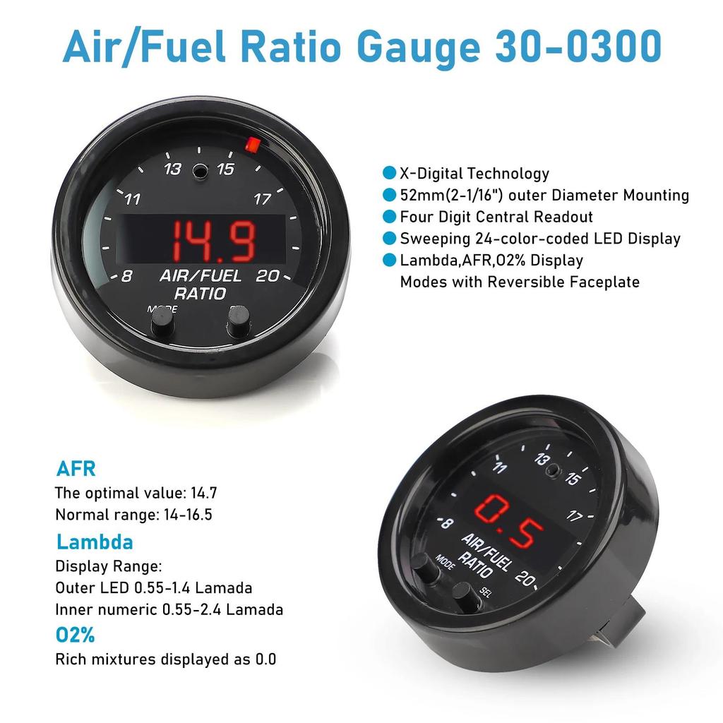 O2 Controller Air Fuel Ratio Gauge Kit EM 30-0300 X-Series Wideband UEGO AFR LSU 4.9 0258017025 Sensor Kit for Car Oxygen Sensor