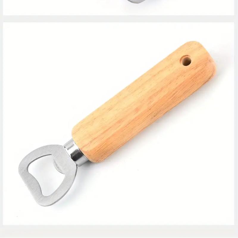 

Открывалка для бутылок с деревянной ручкой Креативный открывалка для пивных банок Бытовая открывалка для бутылок из нержавеющей стали Открывалка для вина 1pcs