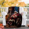 Christmas Santa Claus Theme Printed Blanket - Perfect for Couch, Bed, Travel & Outdoor Use | Machine Washable, Cozy & Durable.