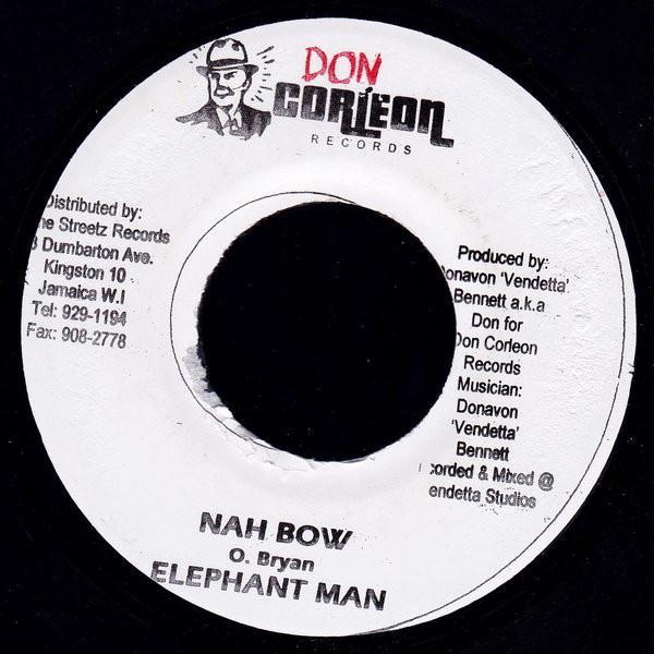 

7-дюймовая пластинка ELEPHANT MAN - Nah Bow none Don Corleon Rec 2003 Ямайка Регги, Ска и Даб Б/У