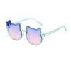 New Kids Cartoon Sunglasses Cat Eye Bowknot Ocean Color Sun Glasses Girls Boy Children Outdoor Round Polarized UV400 Eyewear