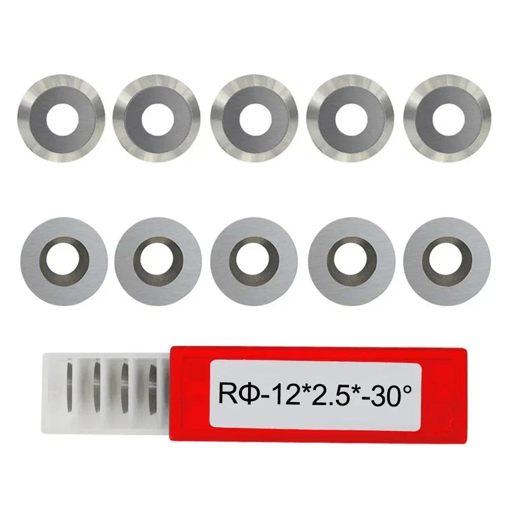 

10PCS Carbide Insert 12 X 2.5mm 30 Degrees Round Wood Turning Carbide Tip Insert 12*2.5*-30° Lathe Chisel Blade Cutter Tools China Mainland