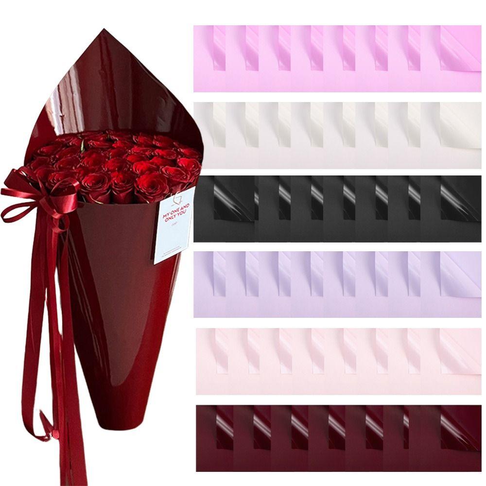 Nuova Borsa Avvolgifiori a Forma di Rosa Fai da Te Impermeabile 43*48cm Carta da Avvolgimento per Fiori Carta da Avvolgimento per San Valentino Matrimonio Festa