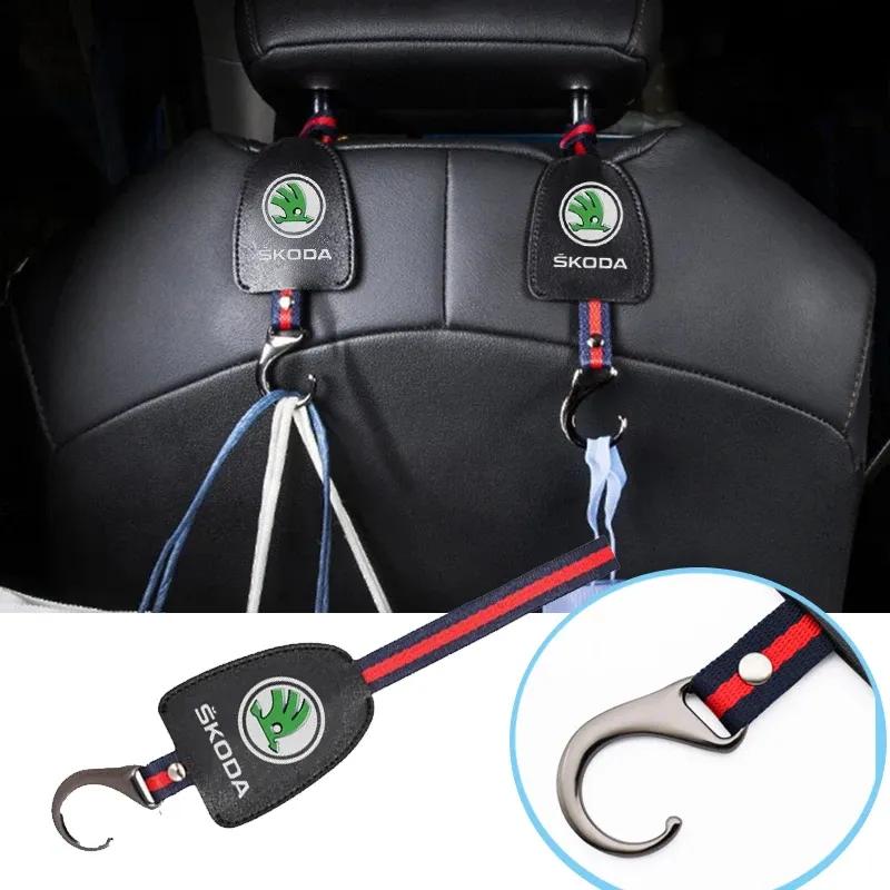 Car Back Seat Organizer Hanger Storage Hook Styling for Skoda Superb Fabia Kodiaq Karoq Citigo Octavia VRS Yeti Rapid Scala