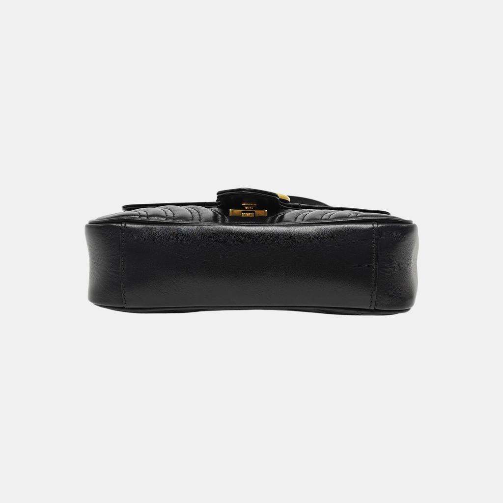 [Pre-Owned] Gucci GG Marmont Matelassé Mini Bag 'Black' - Good #1HCDBES