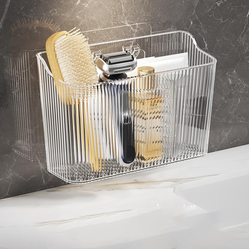 Multifunctional Transparent Storage Rack Holder Punch Free Wall-Mounted Storage Organization Kitchen Cabinet Storage Box
