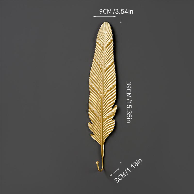 1PC Wall Hook Bag Keys Holder Iron Creative Leave Shape Entrance Single Hook For Clothes Coat Home Decoration