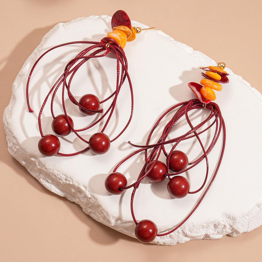 Luxuriöse Rote Blume Quastenohrringe: Stilvolle, Hochwertige Statement-Ohrstecker für Damen