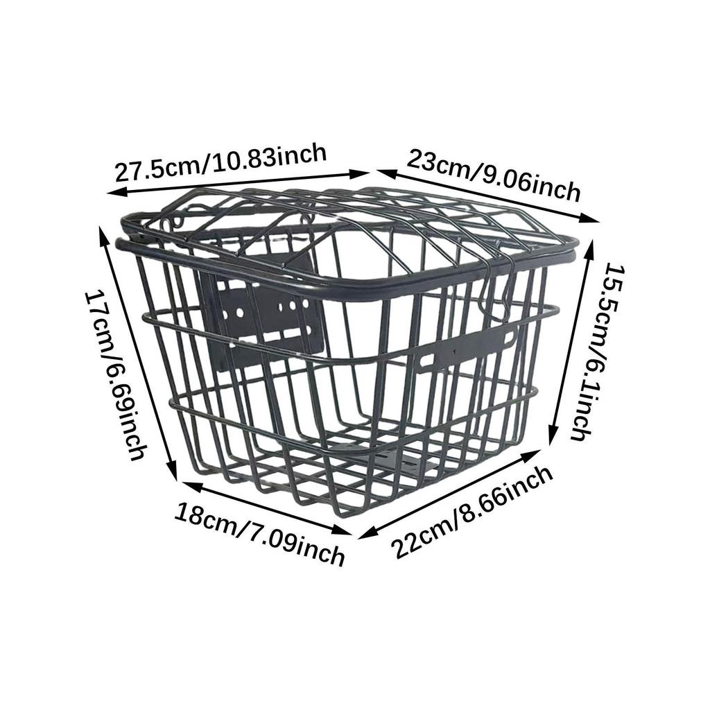 Bicycle Bike Metal Wire Rear Storage Basket Anti Rust Coating Easily Install Generic Accessories Cargo Basket for Folding Bike