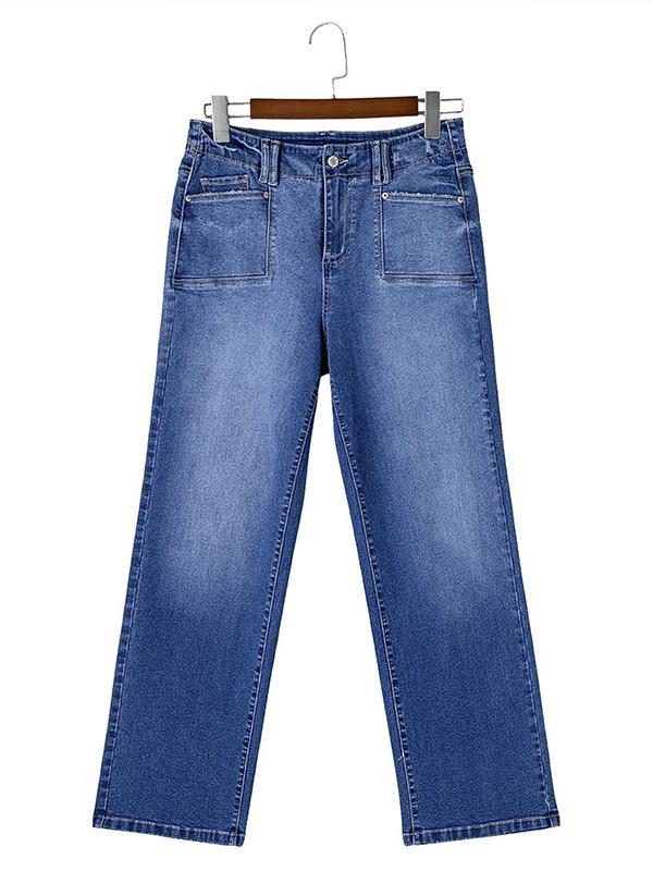 Damen Europäische & Amerikanische Mode Slim-Fit Vielseitige Stretch-Denimhose