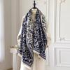 New Elegance Two-Sided Jacquard Scarf Pashmina Cashmere Soft Warm Fringe Pashmina Shawl Winter Coldproof Windproof Blanket