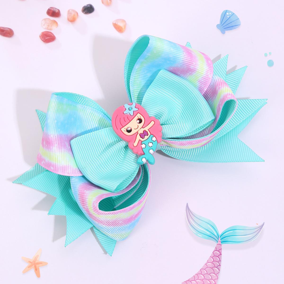 

New Rainbow Mermaid Hair Clips For Baby Girls Handmade Fish Scales Children Hairpin Kids Boutique Barrettes Hair Accessories