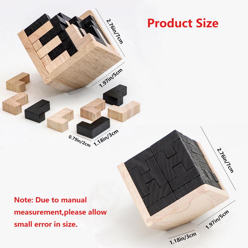 Puzzle 3D z drewna Zabawka IQ 54 szt. L / 54 szt. kostka w kształcie TH Zabawki edukacyjne dla miłośników puzzli, gra intelektualna