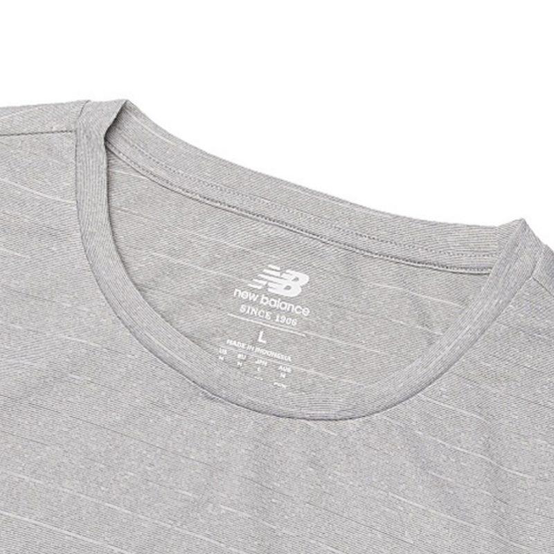 New Balance T Shirts Men's Gray Crew Neck Moderate Straight Fit AMT01012-AG