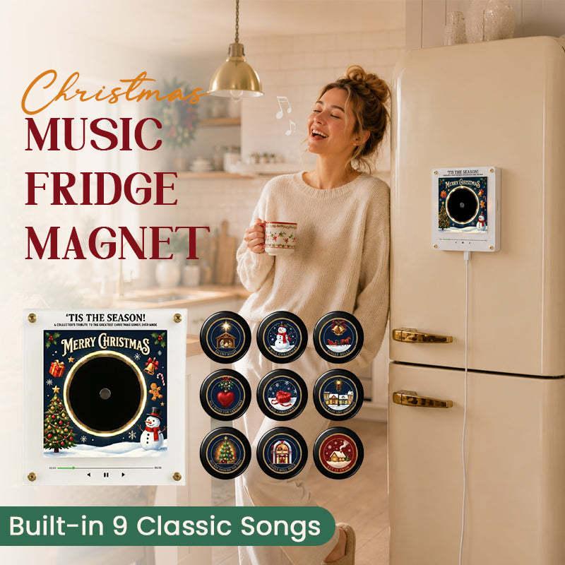 Christmas Nfc Music Box Refrigerator Magnet Vinyl Record Player Ambient Night Light 9 Replaceable Discs Fridge Decor